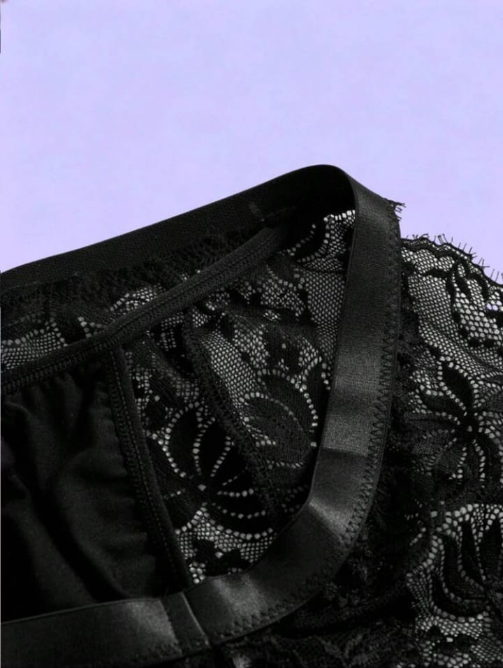 Men's Contrast Lace Leg Garter Sexy Briefs